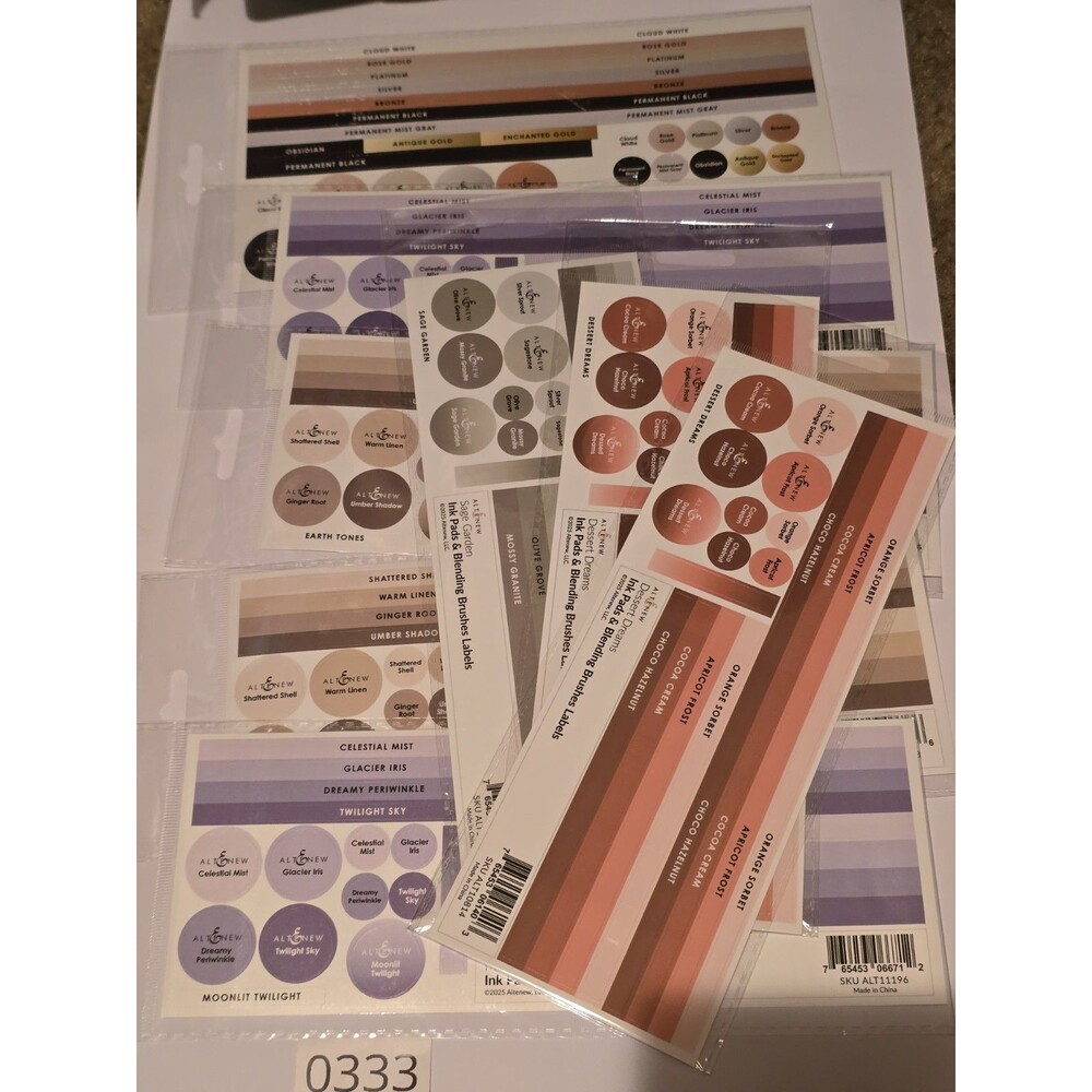 Altenew Ink Pads Blending Brushes Color Labels Swatches Assorted Sets Lot